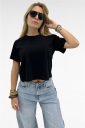 maglia crop a manica corta simple